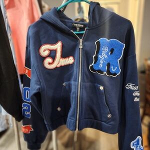 True Religion Navy Blue Zip-Up Hoodie
